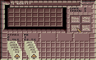 Poker Dice atari screenshot